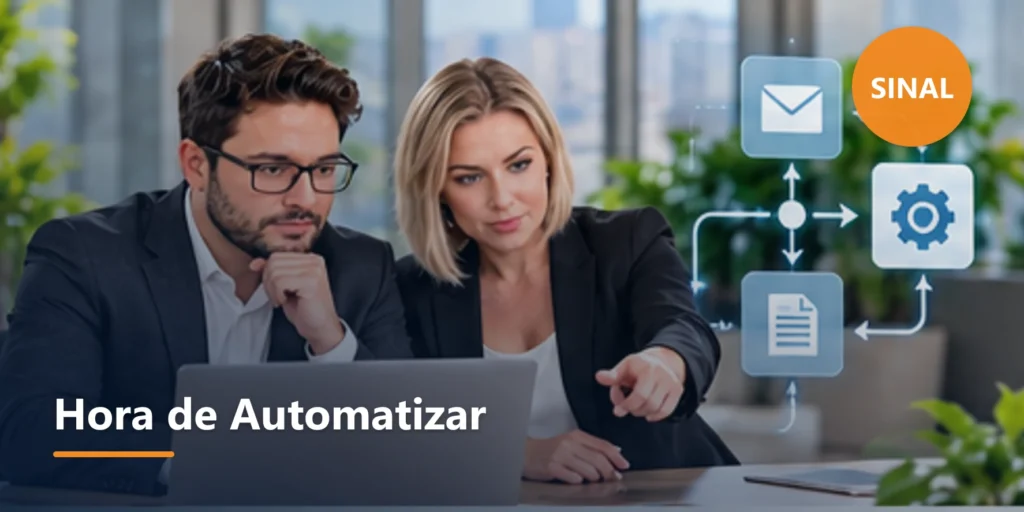 Ilustração editorial sobre Quando uma empresa precisa de consultoria de automação de marketing com IA.