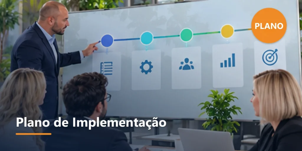 Ilustração editorial sobre Um plano de implementação prático.