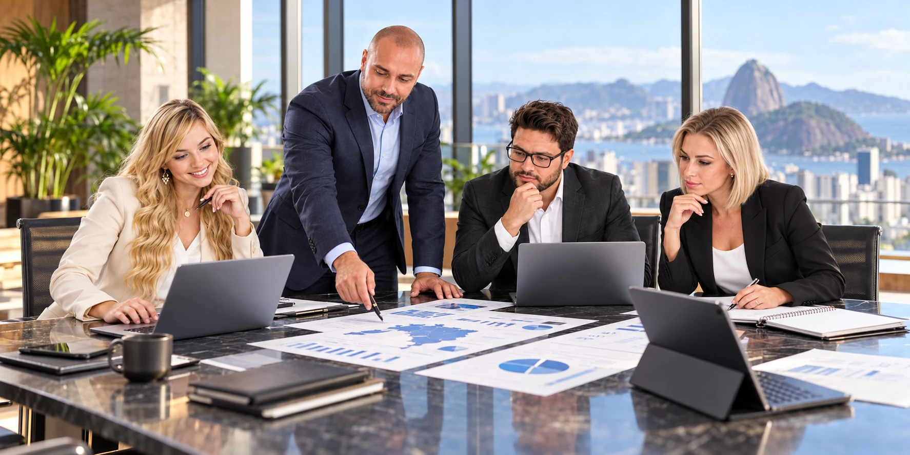 Equipe da Fase Network em reunião estratégica para crescimento digital no Brasil
