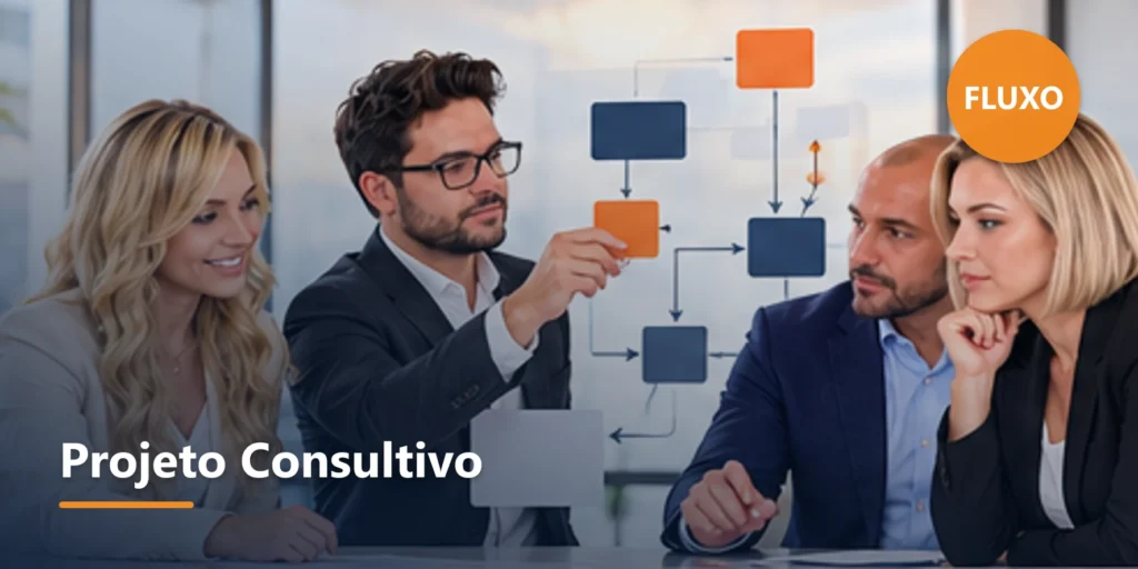 Ilustração editorial sobre Como funciona um projeto de consultoria estratégica.