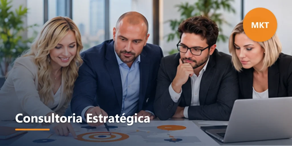 Ilustração editorial sobre O que uma consultoria em estratégia de marketing digital faz.