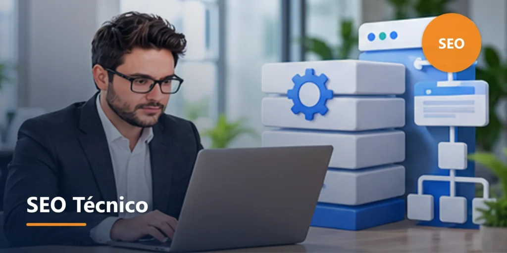 Ilustração editorial sobre Fundamentos técnicos de SEO no WordPress.