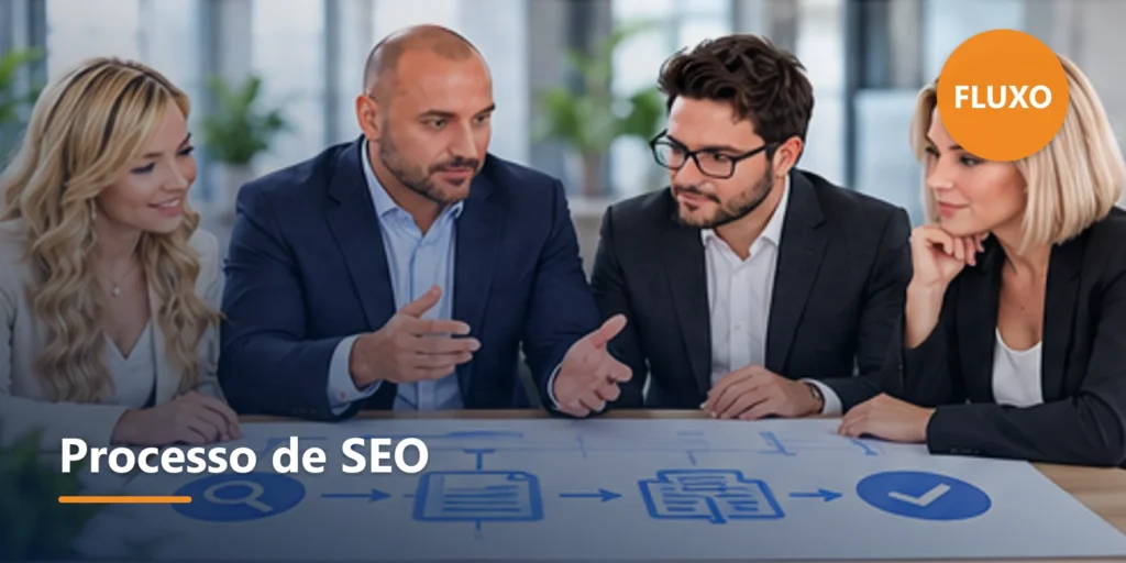 Ilustração editorial sobre O processo de consultoria e desenvolvimento de SEO.